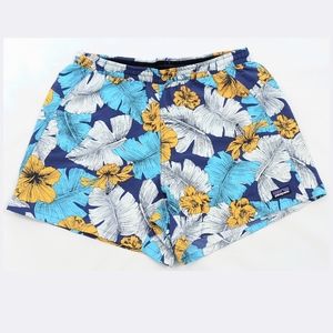 Patagonia Women's Baggies 5" Blue Floral Nylon Shorts